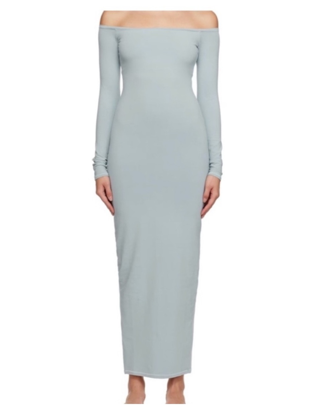 SKIMS NWT New Vintage Off The Shoulder Long Dress in Denim Size XSmall